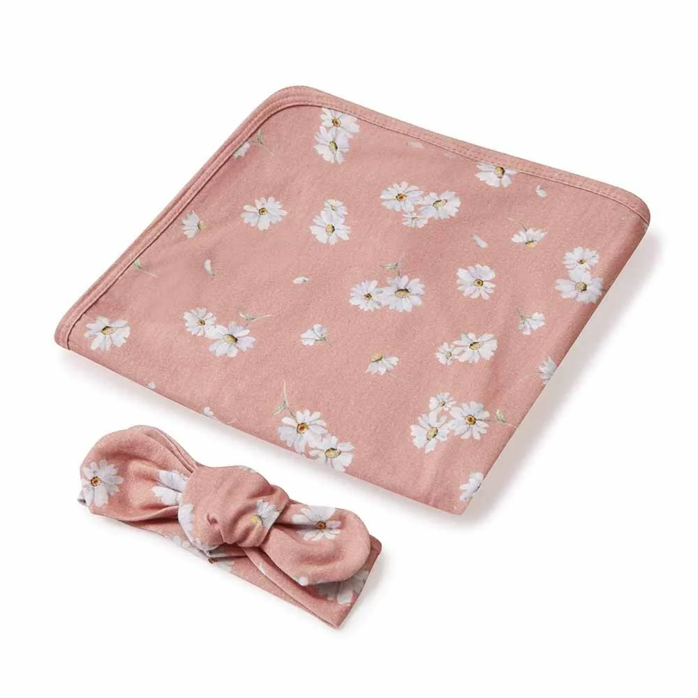 Daisy Organic Jersey Wrap & Topknot Set - Image 2