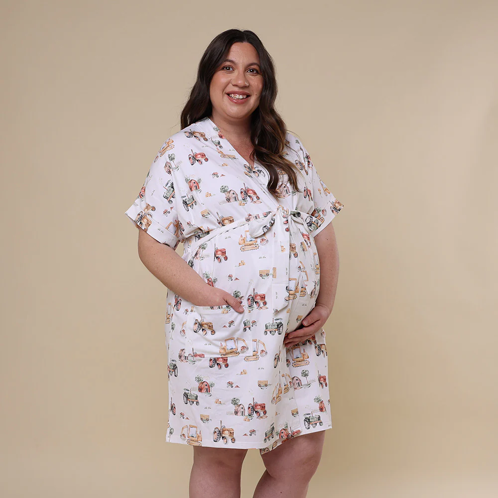 Diggers & Tractors Organic Maternity Robe - Image 4