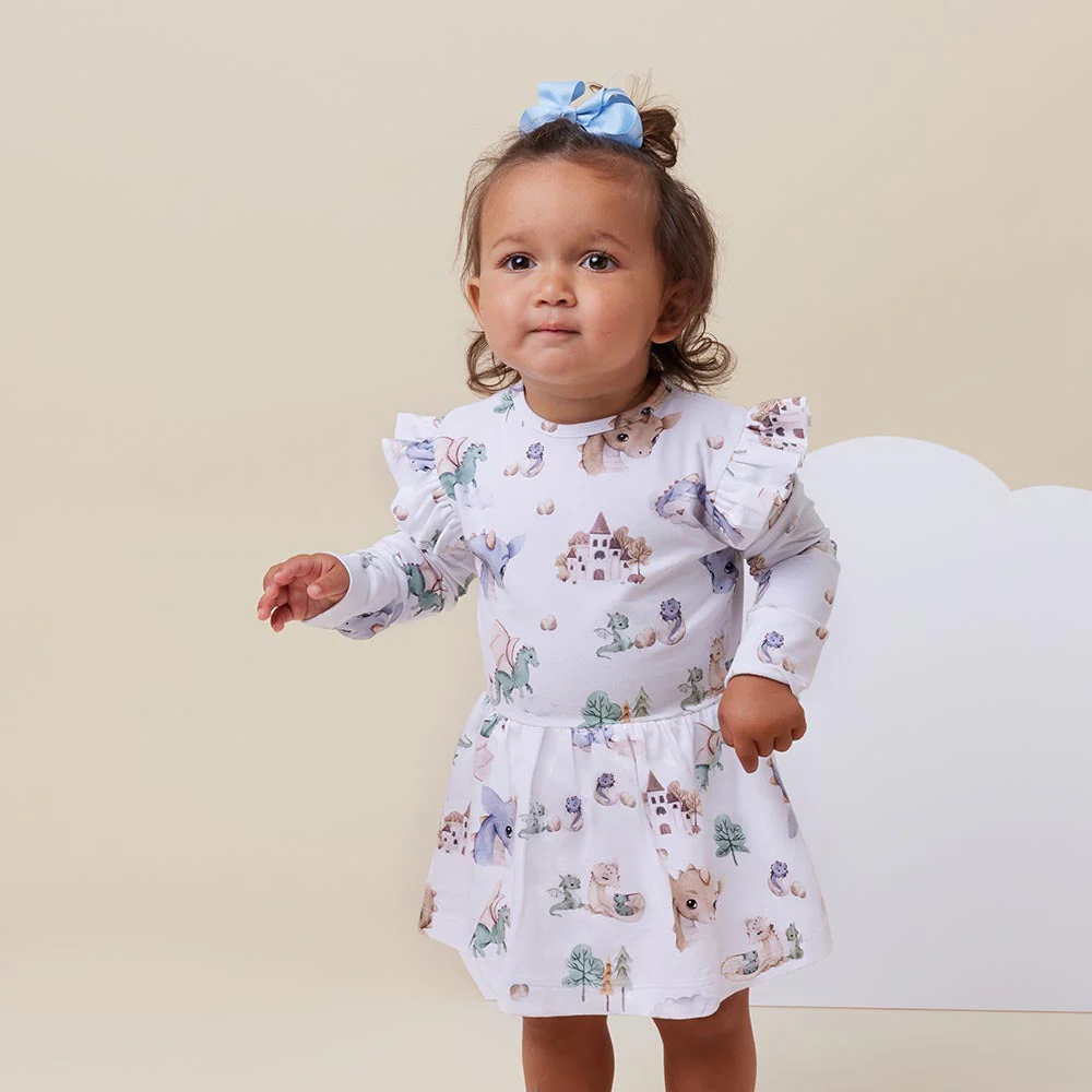 Dragon Long Sleeve Organic Dress - Image 8