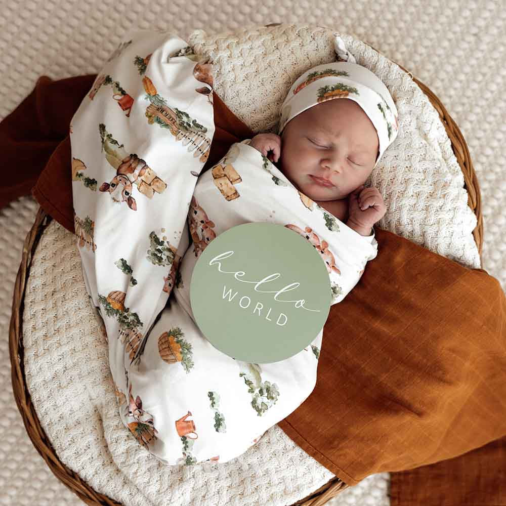 Farm Organic Jersey Wrap & Beanie Set - Image 8