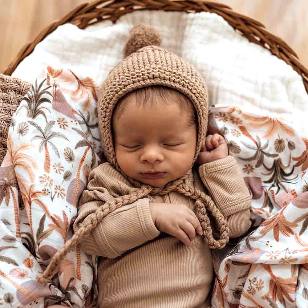 Fawn Merino Wool Bonnet & Booties - Image 5
