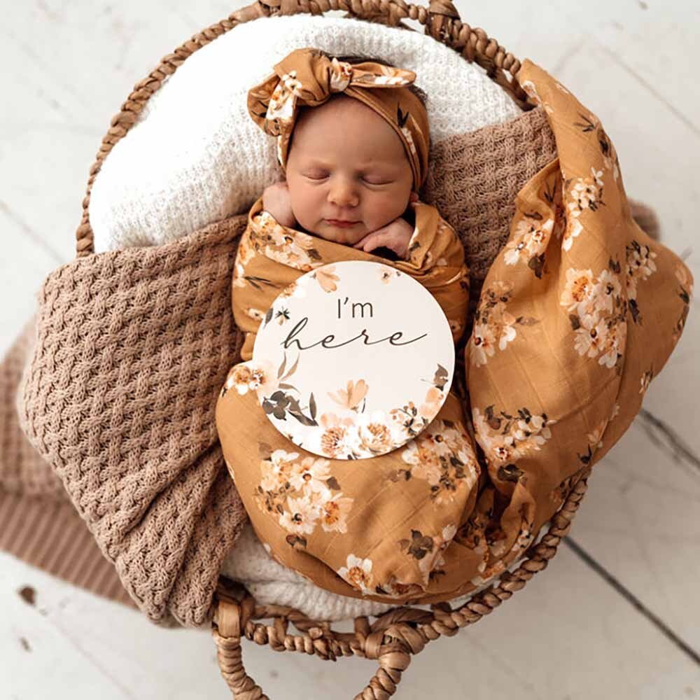 Golden Flower Organic Muslin Wrap - Image 4