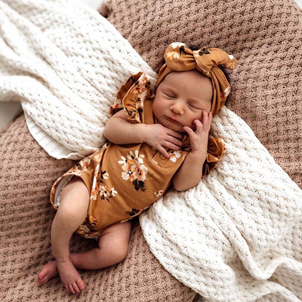 Golden Flower Short Sleeve Organic Bodysuit - Image 4