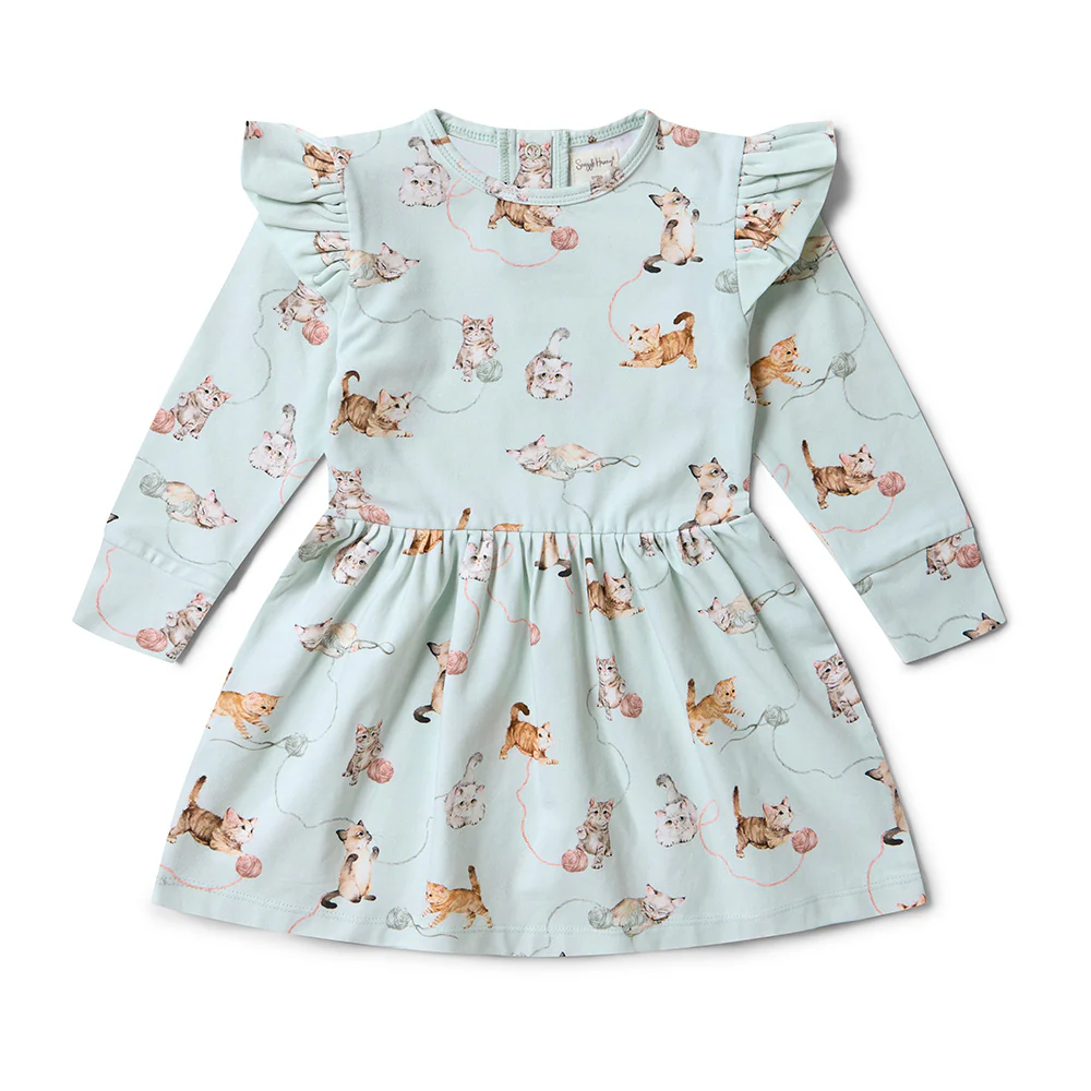 Kittens Long Sleeve Organic Dress - Image 11