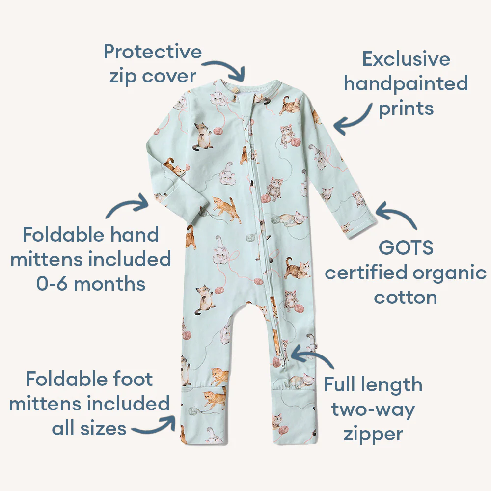 Kittens Organic Snugglesuit Convertible Romper - Image 4