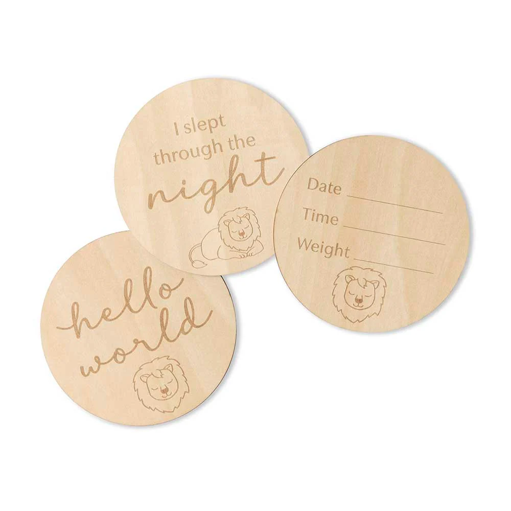 Lion Wooden Milestone Cards - Image 5