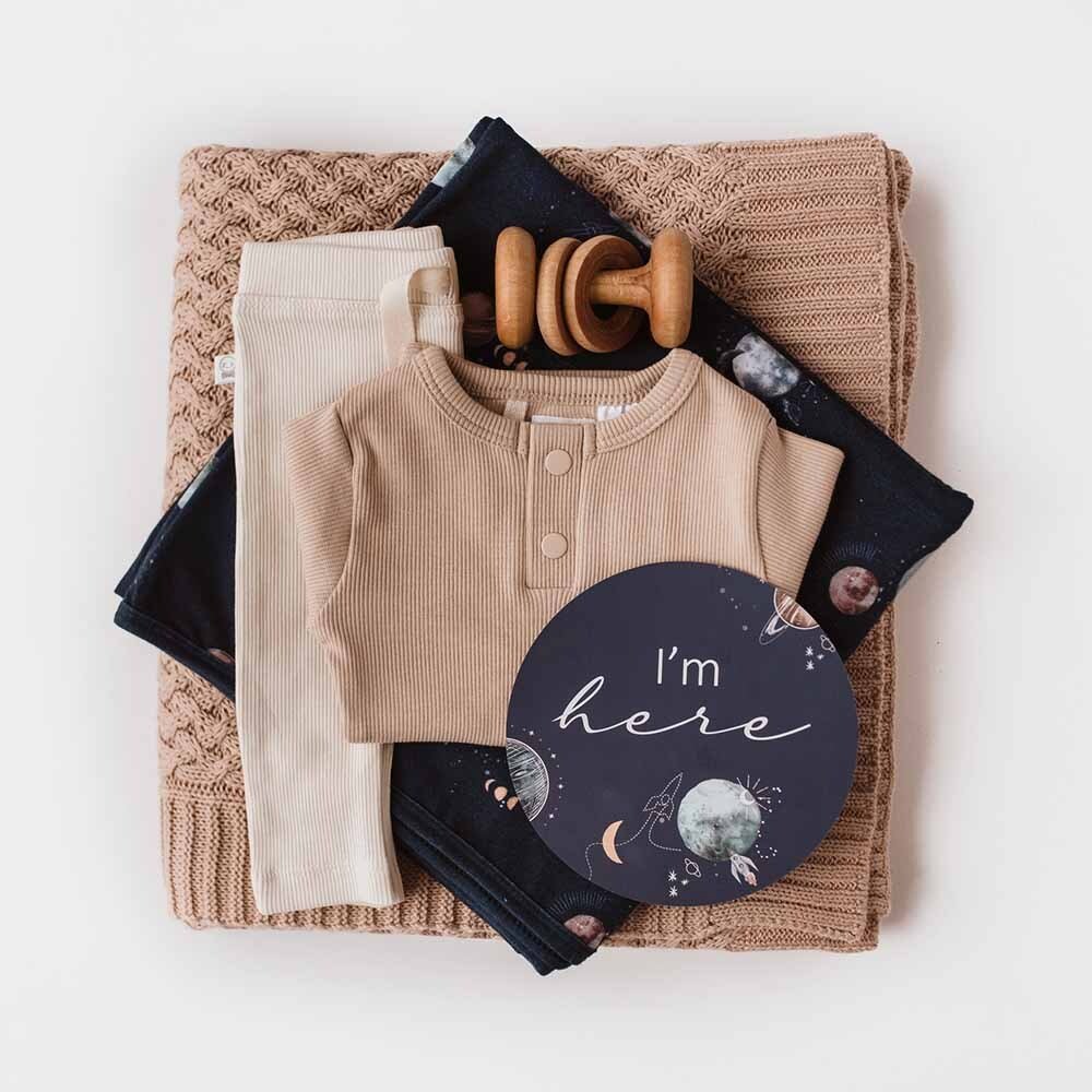 Milky Way Organic Jersey Wrap & Beanie Set - Image 8