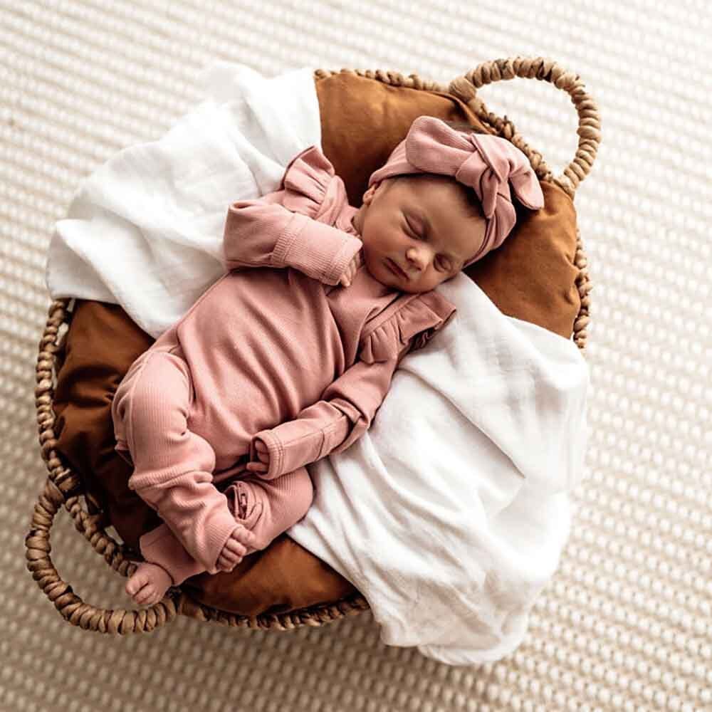 Rose Ribbed Organic Topknot - Image 3