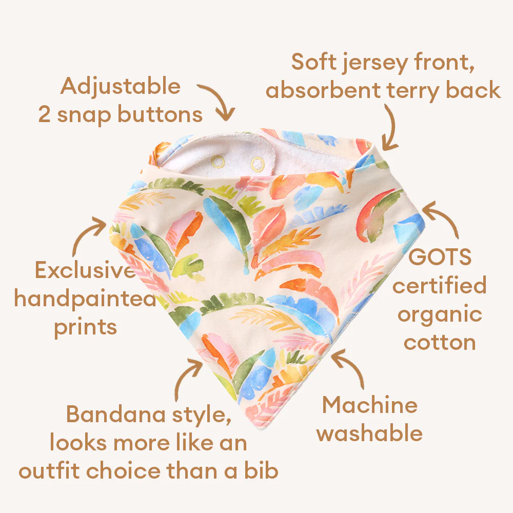 Summer Palm Organic Dribble Bib - Image 4